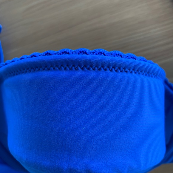 NWT J.Crew Scalloped Underwire Bikini Top 34D Blue - Picture 3 of 4